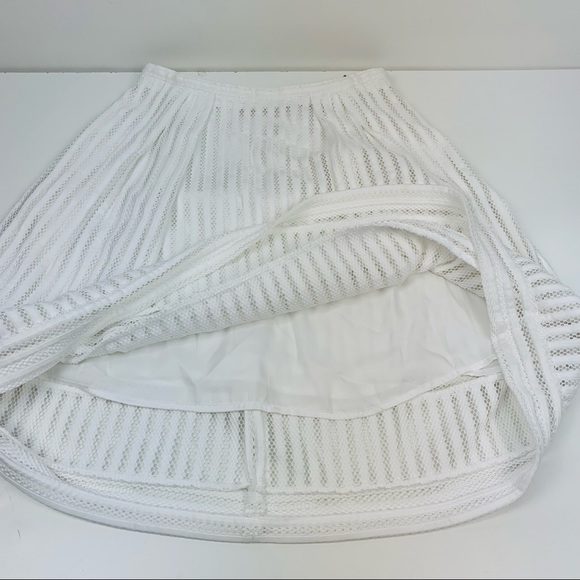 H&M Lace Skirt White Bohemian Mesh A Line Size 12 - Picture 7 of 10